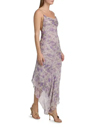 Ronny Kobo Women's Kaa Floral-Print Midi-Slipdress - Purple Multi - Size XS | Thumbnail 4 Ronny Kobo Women's Kaa Floral-Print Midi-Slipdress - Purple Multi - Size XS | Thumbnail 4