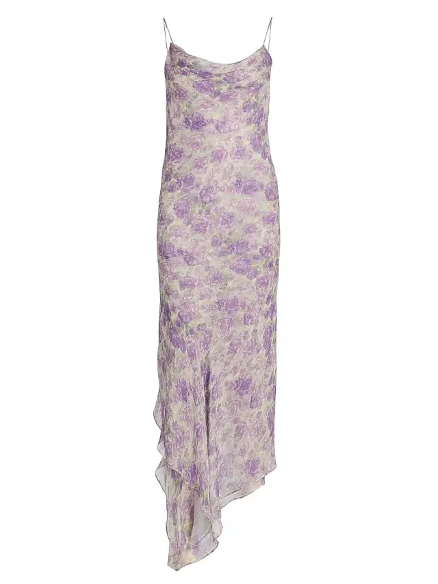 Ronny Kobo Women's Kaa Floral-Print Midi-Slipdress - Purple Multi