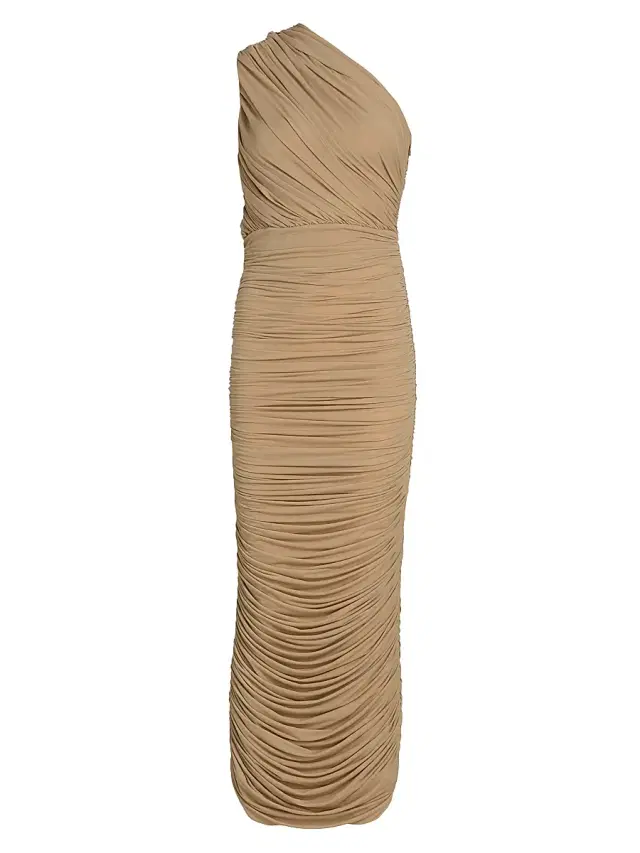 Ronny Kobo Women's Emina One-Shoulder Ruched Midi-Dress - Nougat