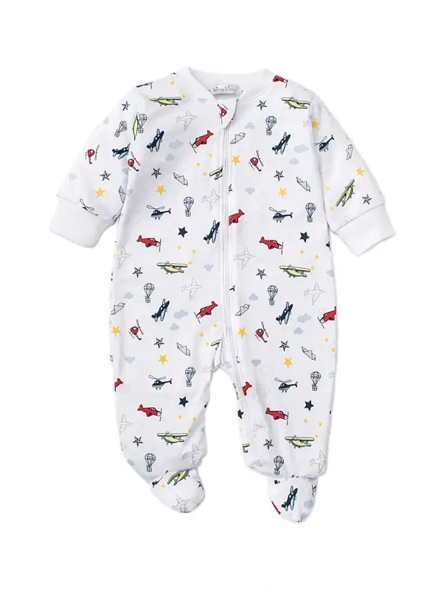 Kissy Kissy Baby's Aviator Print Footie 9 Months