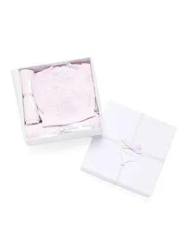 Kissy Kissy Baby Girl's 5-Piece Simple Striped Gift Set - Pink - Size Newborn | Thumbnail 2