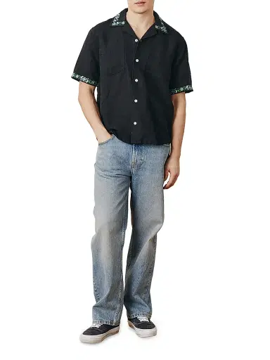 Corridor Men's Harmony Embroidered Short-Sleeve Shirt - Black | Thumbnail 2 Corridor Men's Harmony Embroidered Short-Sleeve Shirt - Black | Thumbnail 2