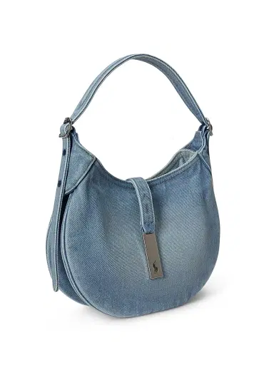 Polo Ralph Lauren Women's Small Denim Shoulder Bag | Thumbnail 3 Polo Ralph Lauren Women's Small Denim Shoulder Bag | Thumbnail 3