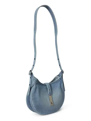 Polo Ralph Lauren Women's Small Denim Shoulder Bag | Thumbnail 5 Polo Ralph Lauren Women's Small Denim Shoulder Bag | Thumbnail 5