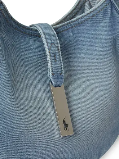 Polo Ralph Lauren Women's Small Denim Shoulder Bag | Thumbnail 6 Polo Ralph Lauren Women's Small Denim Shoulder Bag | Thumbnail 6