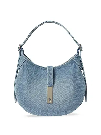 Polo Ralph Lauren Women's Small Denim Shoulder Bag | Thumbnail 1 Polo Ralph Lauren Women's Small Denim Shoulder Bag | Thumbnail 1