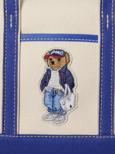 Polo Ralph Lauren Women's Small Spring Bear Canvas Shopper Tote Bag | Thumbnail 5 Polo Ralph Lauren Women's Small Spring Bear Canvas Shopper Tote Bag | Thumbnail 5