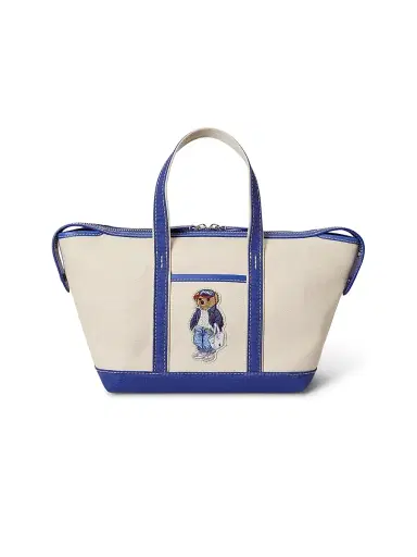 Polo Ralph Lauren Women's Small Spring Bear Canvas Shopper Tote Bag | Thumbnail 1 Polo Ralph Lauren Women's Small Spring Bear Canvas Shopper Tote Bag | Thumbnail 1