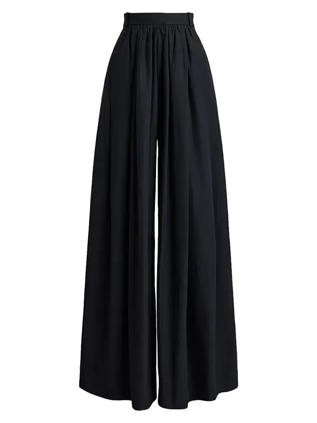 Ralph Lauren Collection Women's Vannesa Poplin Wide-Leg Pants - Black