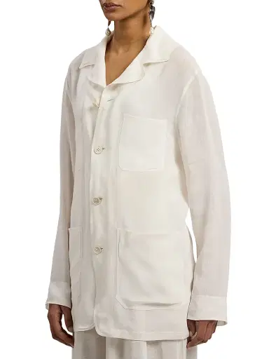 Ralph Lauren Collection Women's Trish Linen Voile Jacket - Cream - Size 8 | Thumbnail 4