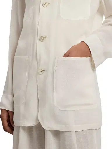 Ralph Lauren Collection Women's Trish Linen Voile Jacket - Cream - Size 8 | Thumbnail 6