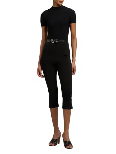 Ralph Lauren Collection Women's Sampson Jersey Crop Pants - Black | Thumbnail 2