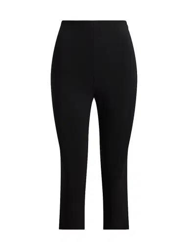 Ralph Lauren Collection Women's Sampson Jersey Crop Pants - Black | Thumbnail 1