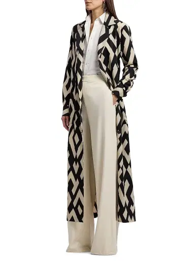 Ralph Lauren Collection Women's Nessa Deco-Print Wool Coat | Thumbnail 4 Ralph Lauren Collection Women's Nessa Deco-Print Wool Coat | Thumbnail 4