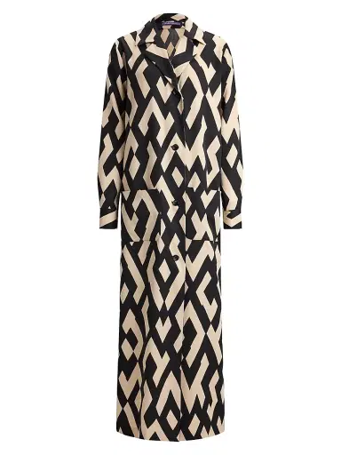 Ralph Lauren Collection Women's Nessa Deco-Print Wool Coat | Thumbnail 1 Ralph Lauren Collection Women's Nessa Deco-Print Wool Coat | Thumbnail 1