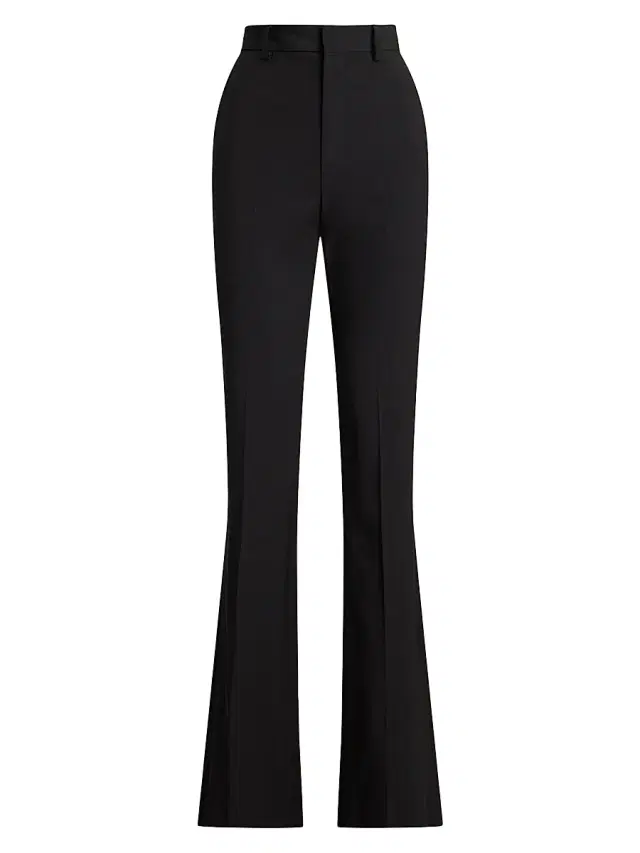 Ralph Lauren Collection Women's Wrigley Wool-Blend Boot-Cut Pants - Black