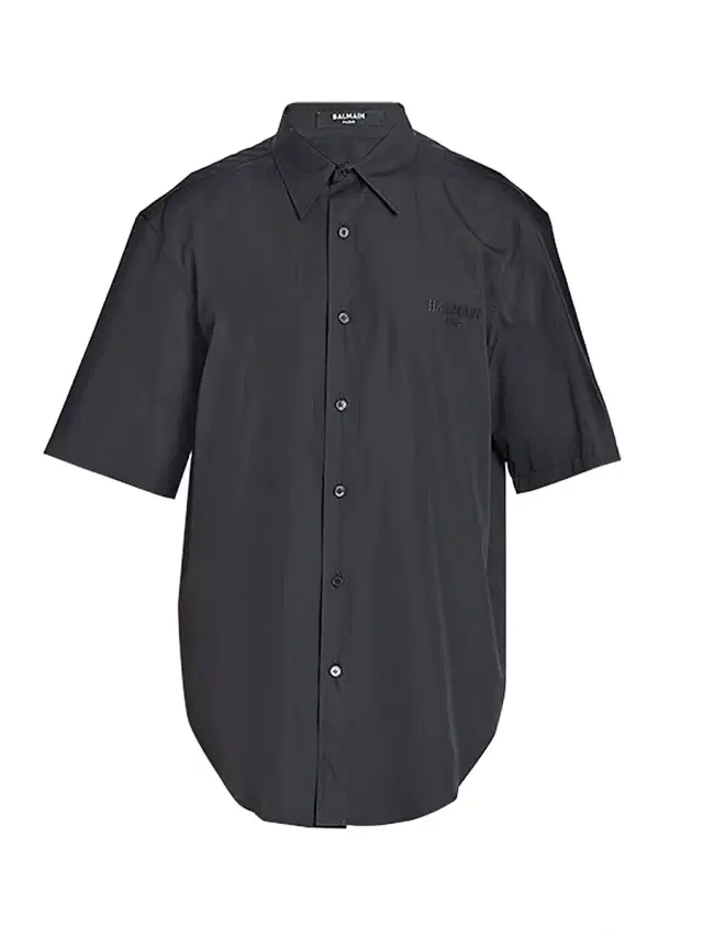 Men's Logo Embroidered Poplin Short-Sleeve Shirt - Noir