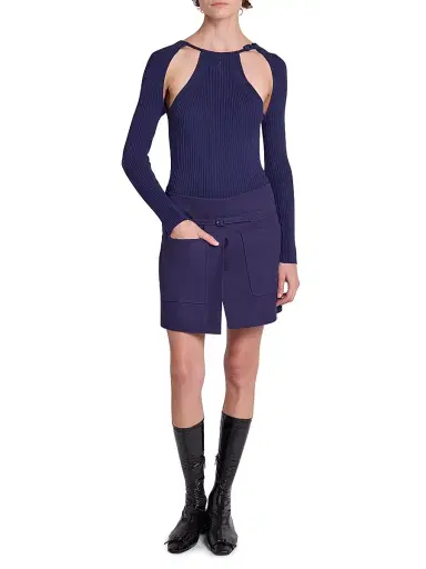 Courrèges Women's Rib-Knit Cut-Out Sweater | Thumbnail 2 Courrèges Women's Rib-Knit Cut-Out Sweater | Thumbnail 2