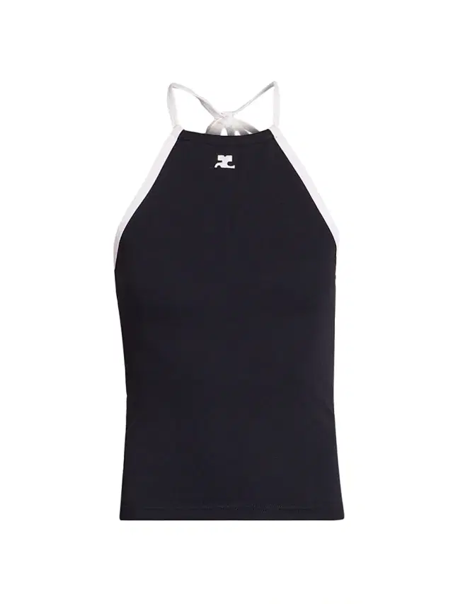 Courreges Women's Contrast Tie-Back Tank - Black Heritage White