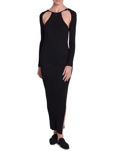 Courrèges Women's Rib-Knit Cut-Out Maxi Dress | Thumbnail 3