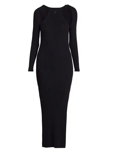 Courrèges Women's Rib-Knit Cut-Out Maxi Dress | Thumbnail 1