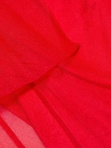 Ganni Women's Textured Organza Cape Minidress - Mars Red | Thumbnail 8