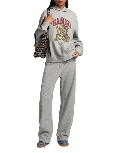 Ganni Women's Isoli Beaded Cotton Hoodie | Thumbnail 2 Ganni Women's Isoli Beaded Cotton Hoodie | Thumbnail 2
