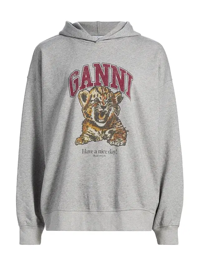 Ganni Women's Isoli Beaded Cotton Hoodie - Paloma