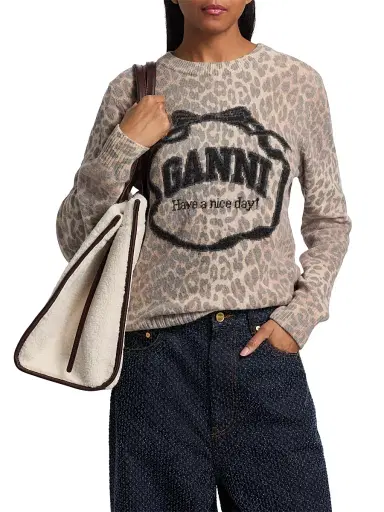 Ganni Women's Graphic Wool Sweater | Thumbnail 3 Ganni Women's Graphic Wool Sweater | Thumbnail 3