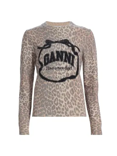 Ganni Women's Graphic Wool Sweater | Thumbnail 1 Ganni Women's Graphic Wool Sweater | Thumbnail 1