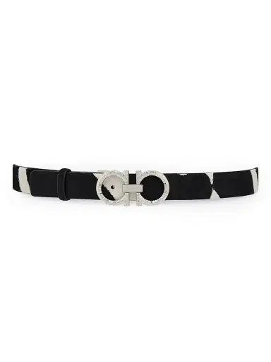 Ferragamo Women's Donna Zebra-Print Calf-Hair Belt - Kasba Bianco | Thumbnail 3 Ferragamo Women's Donna Zebra-Print Calf-Hair Belt - Kasba Bianco | Thumbnail 3