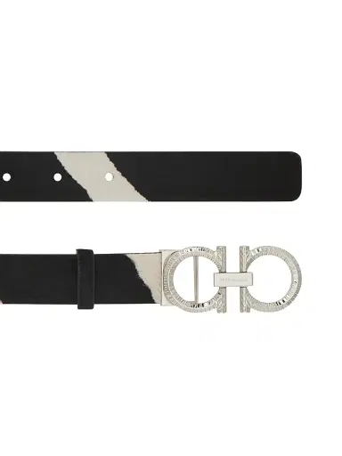 Ferragamo Women's Donna Zebra-Print Calf-Hair Belt - Kasba Bianco | Thumbnail 4 Ferragamo Women's Donna Zebra-Print Calf-Hair Belt - Kasba Bianco | Thumbnail 4