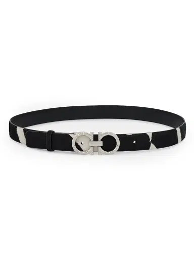Ferragamo Women's Donna Zebra-Print Calf-Hair Belt - Kasba Bianco | Thumbnail 1 Ferragamo Women's Donna Zebra-Print Calf-Hair Belt - Kasba Bianco | Thumbnail 1