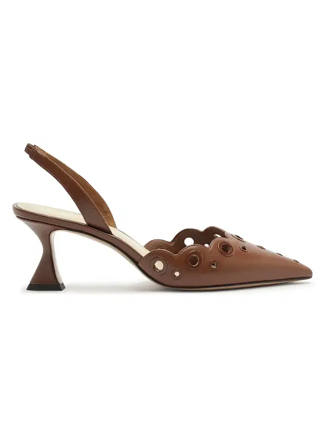 Women's Miley 60MM Eyelet Leather Slingback Pumps - Espresso