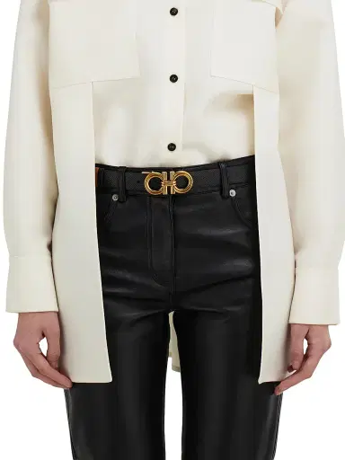 Ferragamo Women's Donna Reversible Leather Belt - Nero | Thumbnail 2