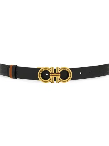 Ferragamo Women's Donna Reversible Leather Belt - Nero | Thumbnail 3