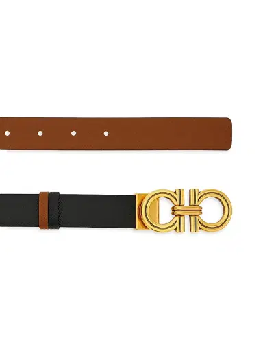 Ferragamo Women's Donna Reversible Leather Belt - Nero | Thumbnail 4