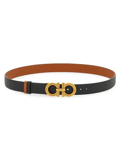 Ferragamo Women's Donna Reversible Leather Belt - Nero | Thumbnail 1
