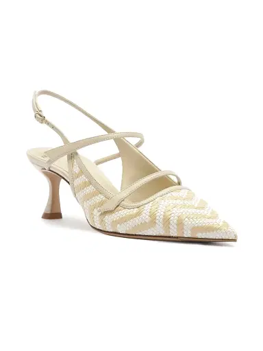 Alexandre Birman Women's Tita 60MM Raffia-Leather Slingback Pumps | Thumbnail 2
