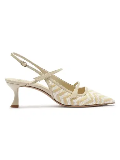 Alexandre Birman Women's Tita 60MM Raffia-Leather Slingback Pumps | Thumbnail 1