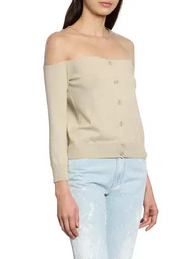 MM6 MAISON MARGIELA Women's Illusion Cotton-Blend Cardigan | Thumbnail 4 MM6 MAISON MARGIELA Women's Illusion Cotton-Blend Cardigan | Thumbnail 4