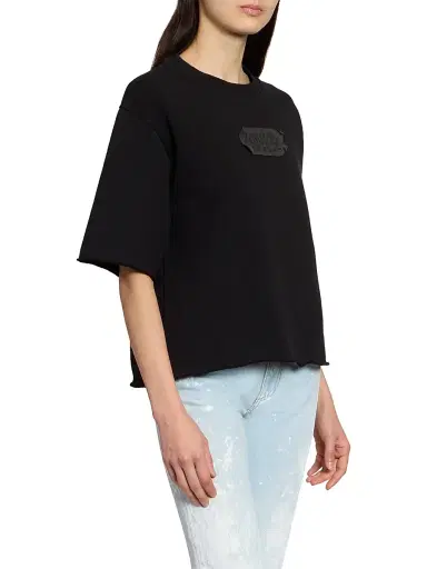 MM6 MAISON MARGIELA Women's Oversized Cotton Logo T-Shirt - Black - Size XS | Thumbnail 4 MM6 MAISON MARGIELA Women's Oversized Cotton Logo T-Shirt - Black - Size XS | Thumbnail 4