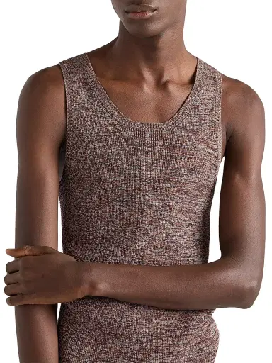 Prada Men's Cotton Knit Tank Top - Multicolored | Thumbnail 2