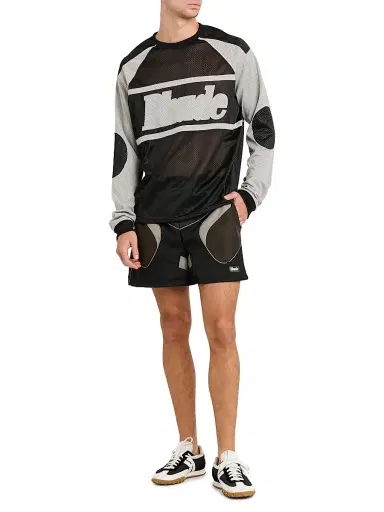 Rhude Men's Mesh Moto Long-Sleeve Shirt - Black Grey | Thumbnail 2 Rhude Men's Mesh Moto Long-Sleeve Shirt - Black Grey | Thumbnail 2