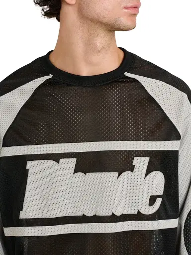 Rhude Men's Mesh Moto Long-Sleeve Shirt - Black Grey | Thumbnail 6 Rhude Men's Mesh Moto Long-Sleeve Shirt - Black Grey | Thumbnail 6