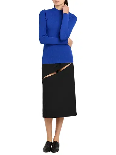 Jil Sander Women's Mock Turtleneck Sweater - Bluebell - Size 16 | Thumbnail 2