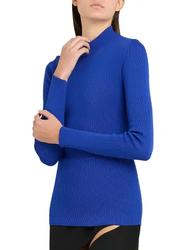 Jil Sander Women's Mock Turtleneck Sweater - Bluebell - Size 16 | Thumbnail 4