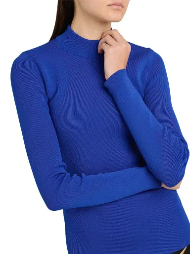 Jil Sander Women's Mock Turtleneck Sweater - Bluebell - Size 16 | Thumbnail 6
