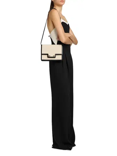 TOM FORD Women's Aube Two-Tone Shoulder Bag - Ecru Black | Thumbnail 2