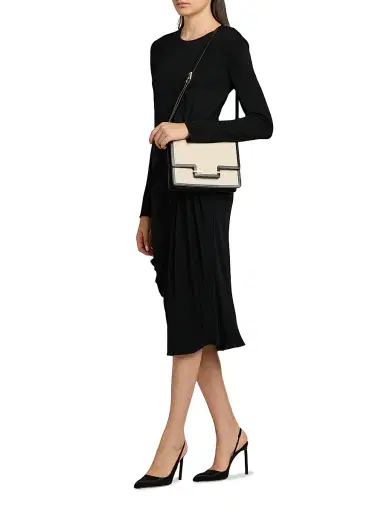 TOM FORD Women's Aube Two-Tone Shoulder Bag - Ecru Black | Thumbnail 3